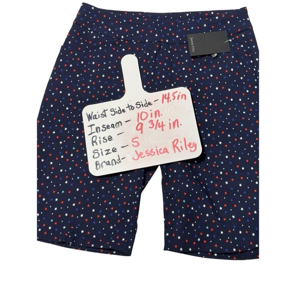 Jessica Riley Size S NWT Knee Shorts Blue, Red, White Star Design - Picture 5 of 7